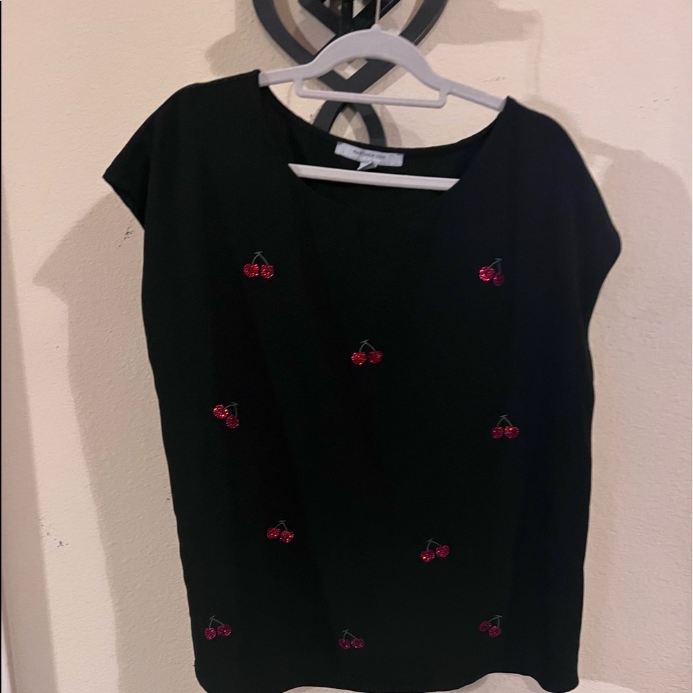 Marc New York  bejeweled cherries top.  Xl